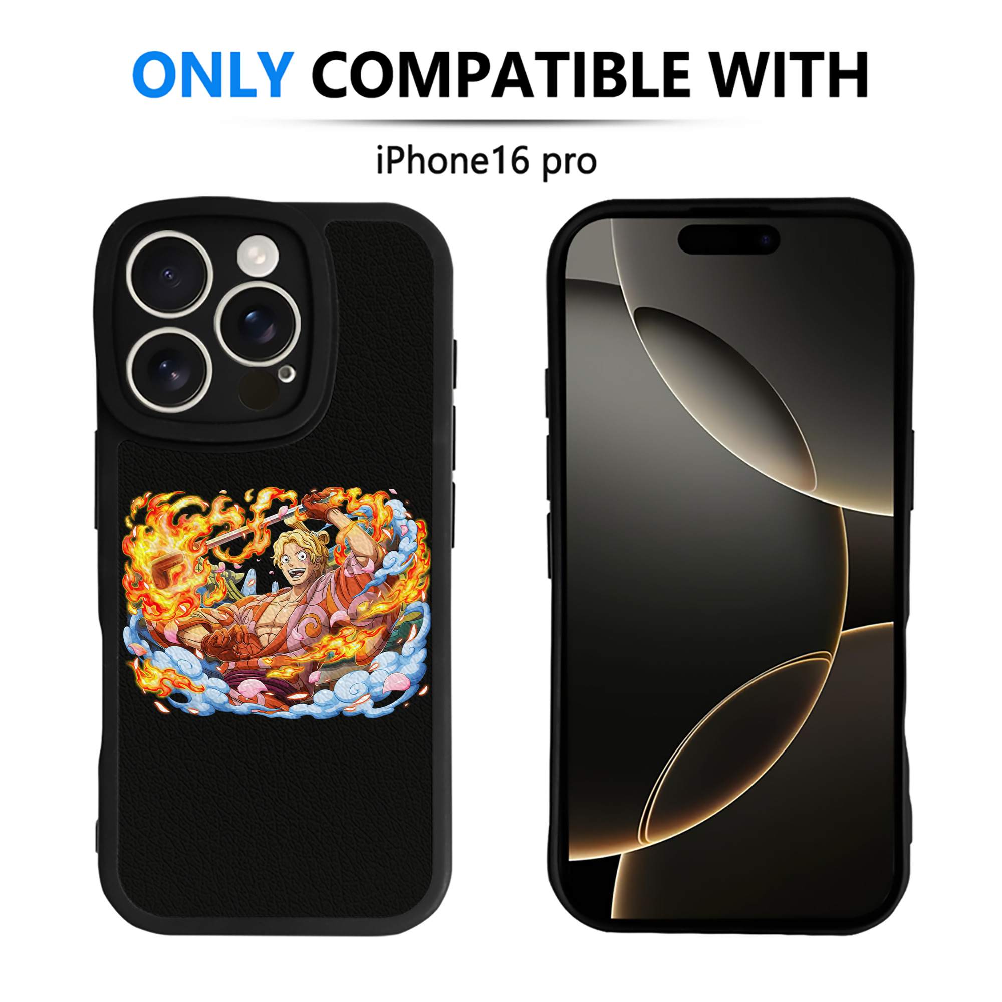 （画像用） ワンピース サンジ ONE PIECE Sanji 【iPhone 16シリーズ対応】シリコンスマホケース（レザー調） 材質：シリコン